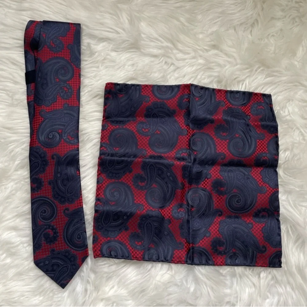Italo Ferretti | Men’s 100% Seta-Silk Tie and Pocket Square Made in Italy